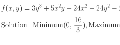 The f(x,y)=3y^3+5x^2y-24x^2-24y^2-2 is 